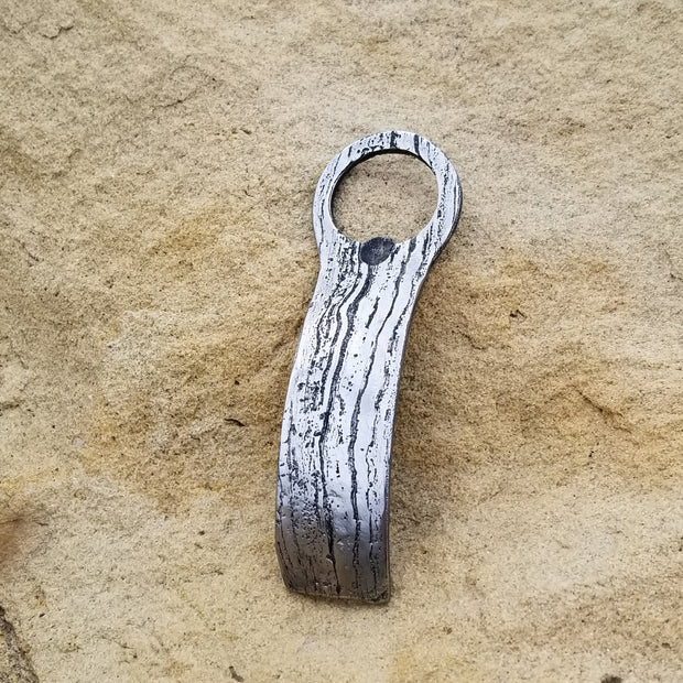 Handcrafted Forged Wrought Iron Wood Grain Bottled Opener