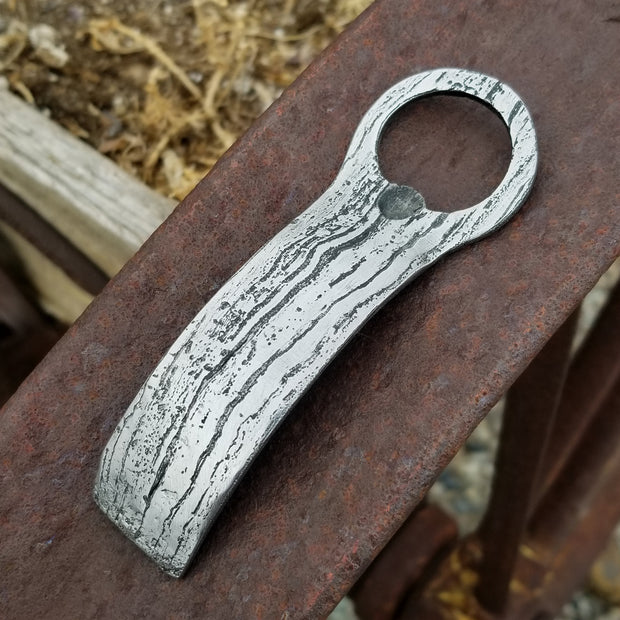 Handcrafted Forged Wrought Iron Wood Grain Bottled Opener