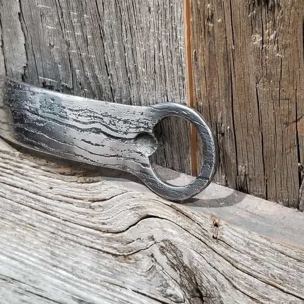 Handcrafted Forged Wrought Iron Wood Grain Bottled Opener