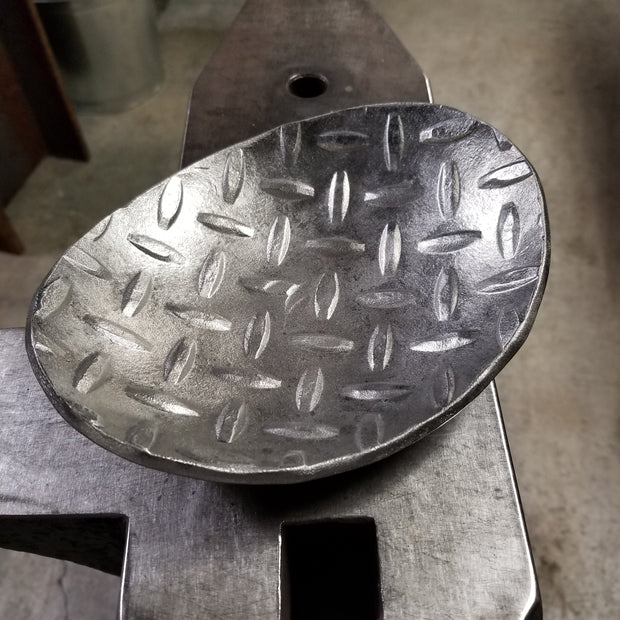 Steel Oval Hand Forged Diamond Plate Bowl