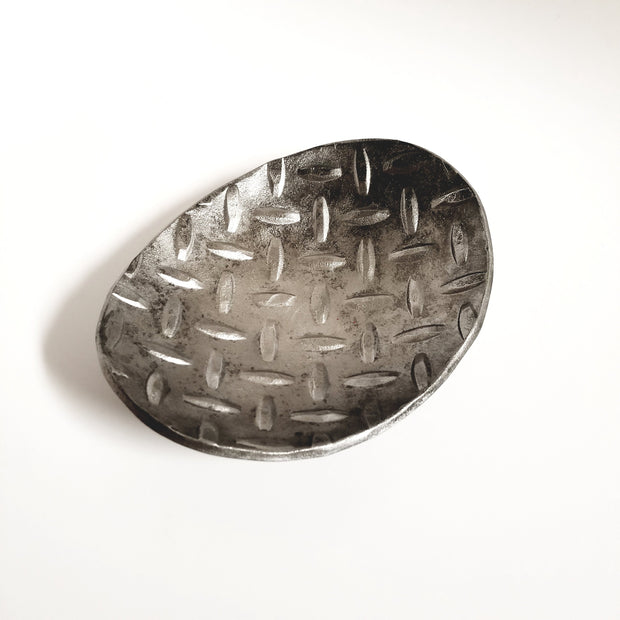 Steel Oval Hand Forged Diamond Plate Bowl