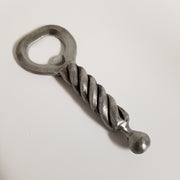 Handcrafted Forged Bottle Opener with Twist Handle and Ball