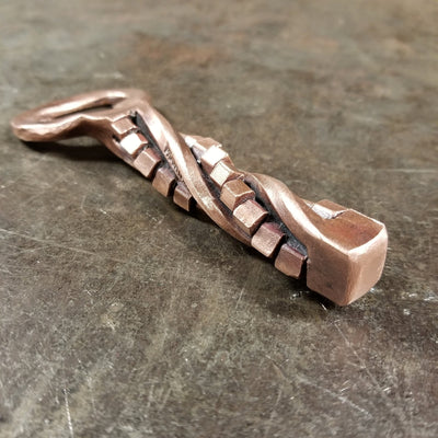 Handcrafted Forged Solid Copper Cubic Twist Bottle Opener