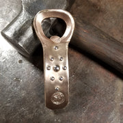 Handcrafted Forged Solid Bronze Bottle Opener with Stainless Steel Pin Work