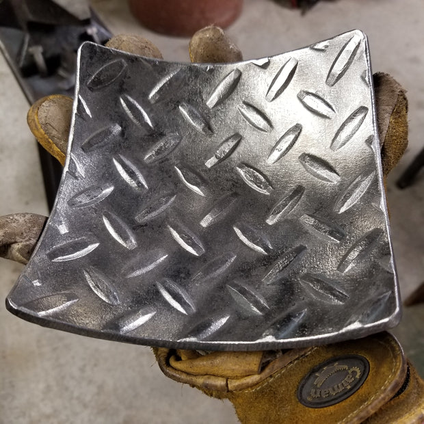 Steel Square Hand Forged Diamond Plate Bowl