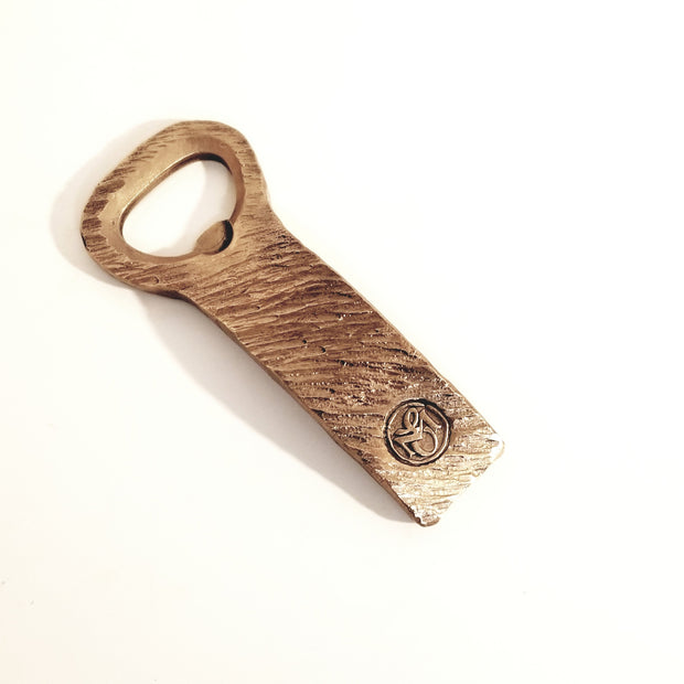 Handcrafted Forged  and Textured Solid Bronze Bottle Opener.