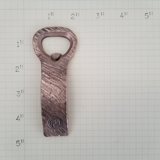 Handcrafted Forged  and Textured Solid Bronze Bottle Opener.