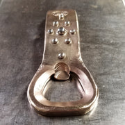 Handcrafted Forged Solid Bronze Bottle Opener with Stainless Steel Pin Work